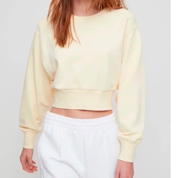 Aritzia color white TNA Perfect Shrunken Sweatshirt - Picture 5 of 5